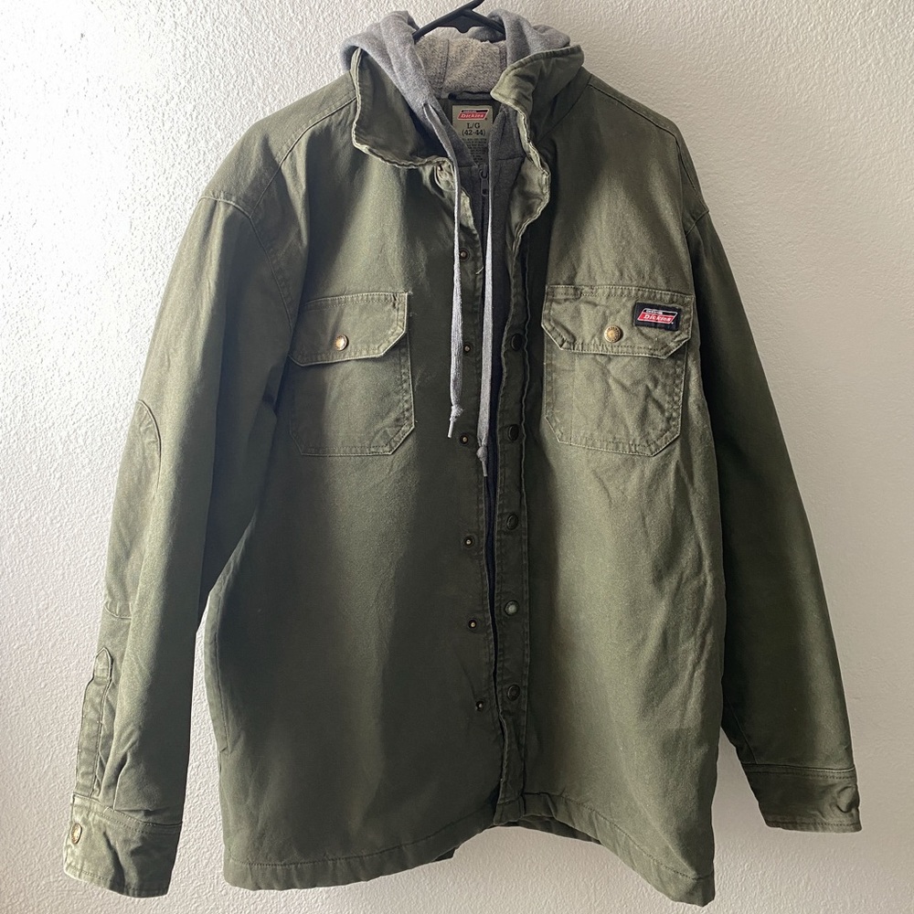 Dickies Men's Hooded Quilted Shirt Jacket